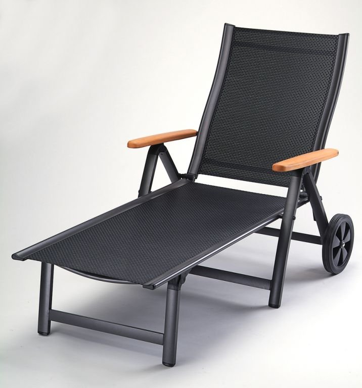 Czarny metalowy leżak ogrodowy Ass Comfort – Sun Garden