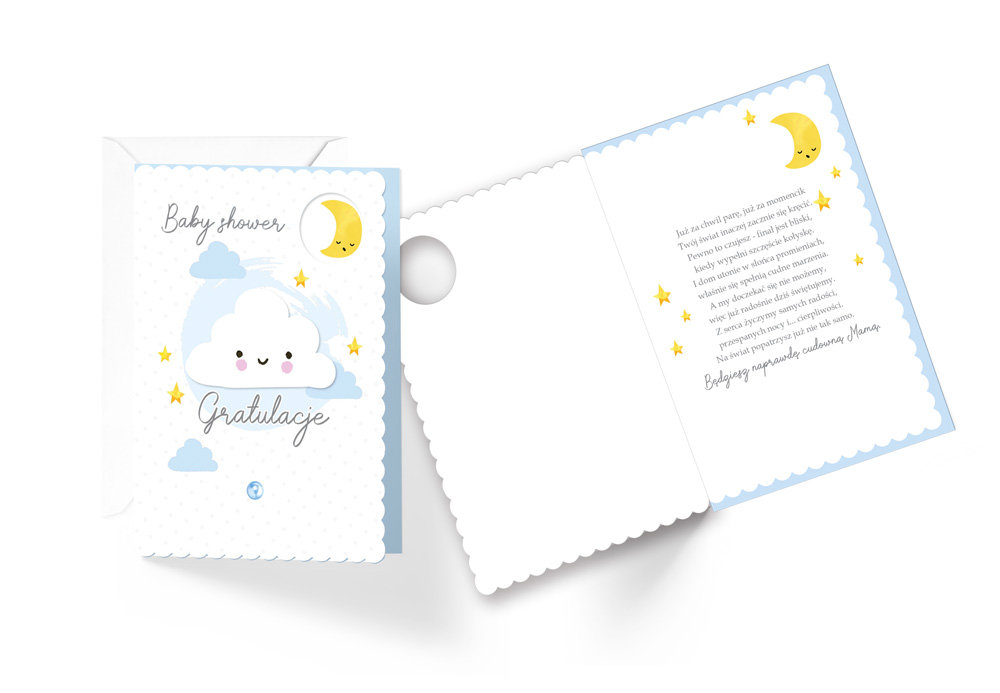 Kukartka Karnet B6 DK-835 Baby shower (niebieski)