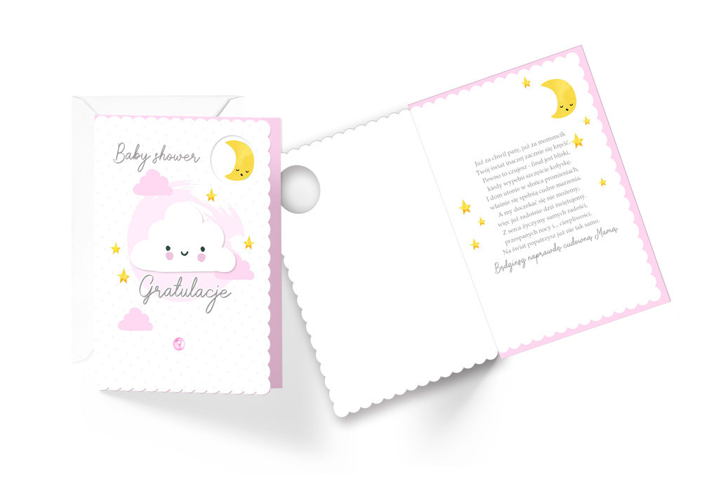 Kukartka Karnet B6 DK-836 Baby shower (różowy)