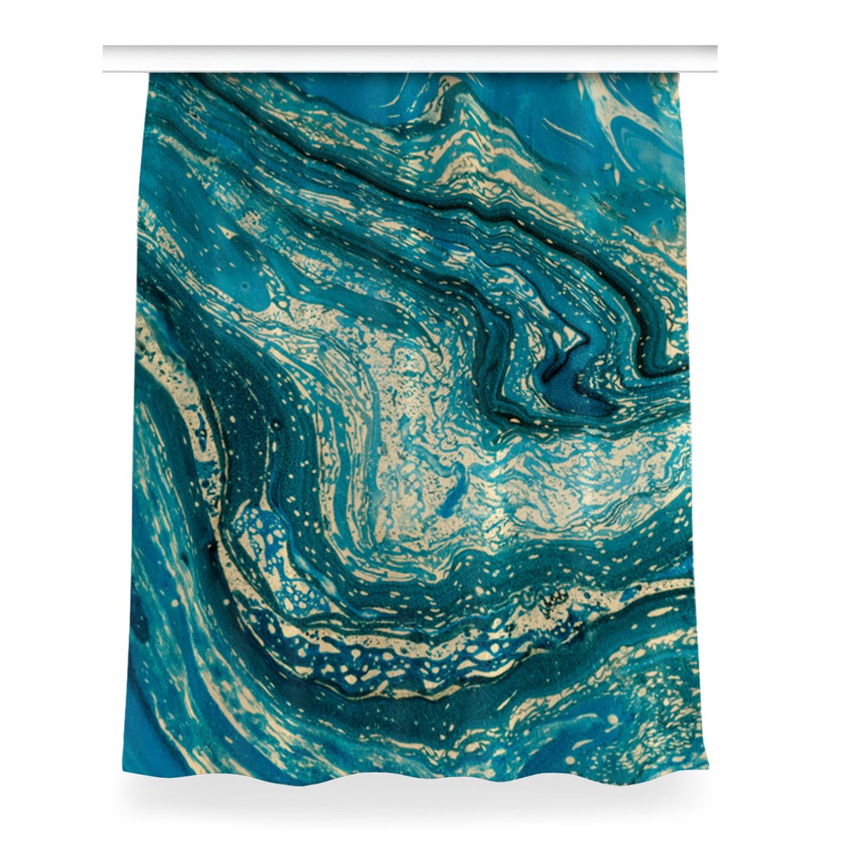 Gotowa zasłona Abstrakcja niebieska wzór 150x200, Fabricsy