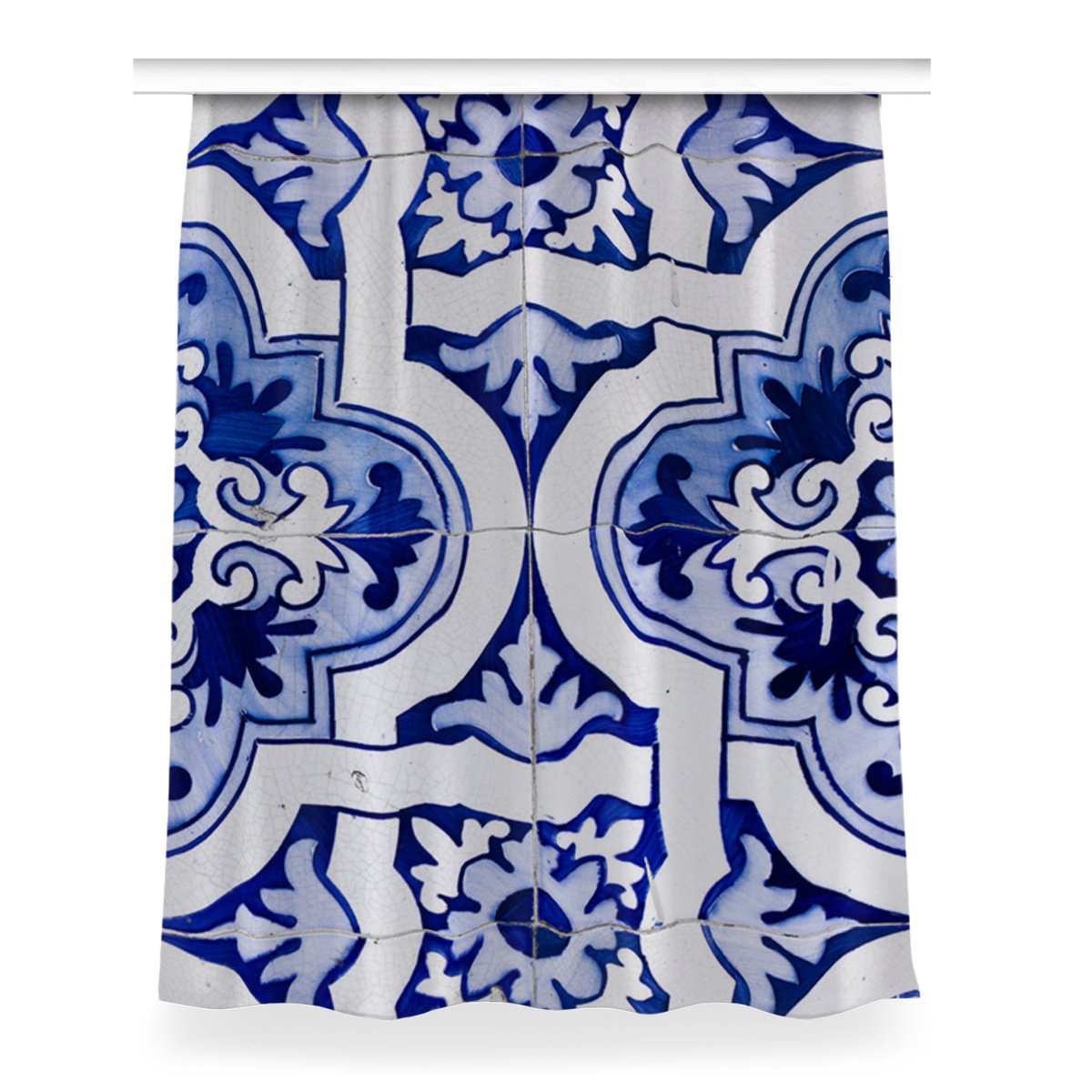 Gotowa zasłona na kółka Niebieskie kafelki 150x200, Fabricsy