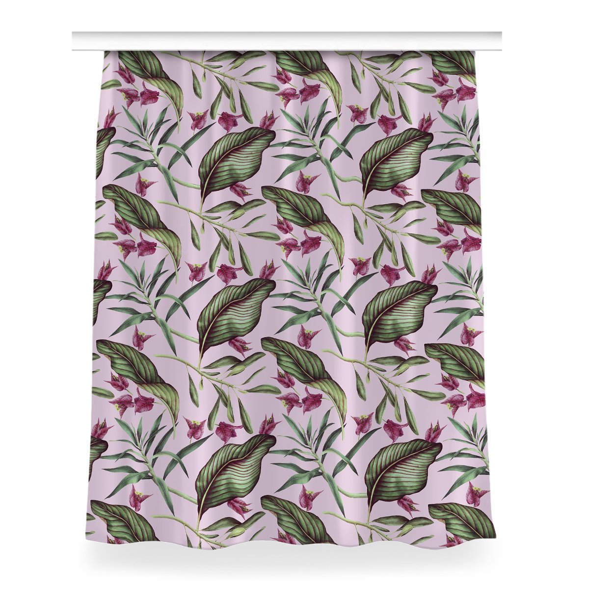 Zasłona z nadrukiem gotowa Różowe kwiaty 150x200, Fabricsy