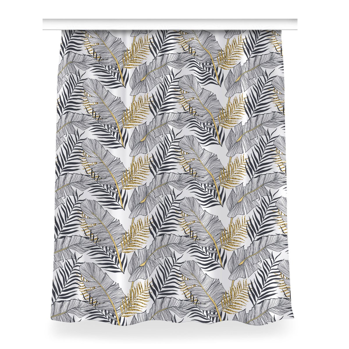 Gotowa zasłona na kółka Liście palmy wzór 150x200, Fabricsy