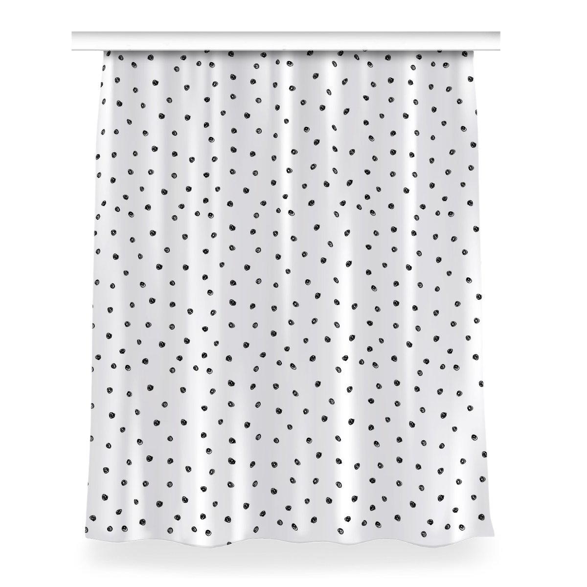 Kolorowa zasłona z nadrukiem Czarne kropki 150x200, Fabricsy