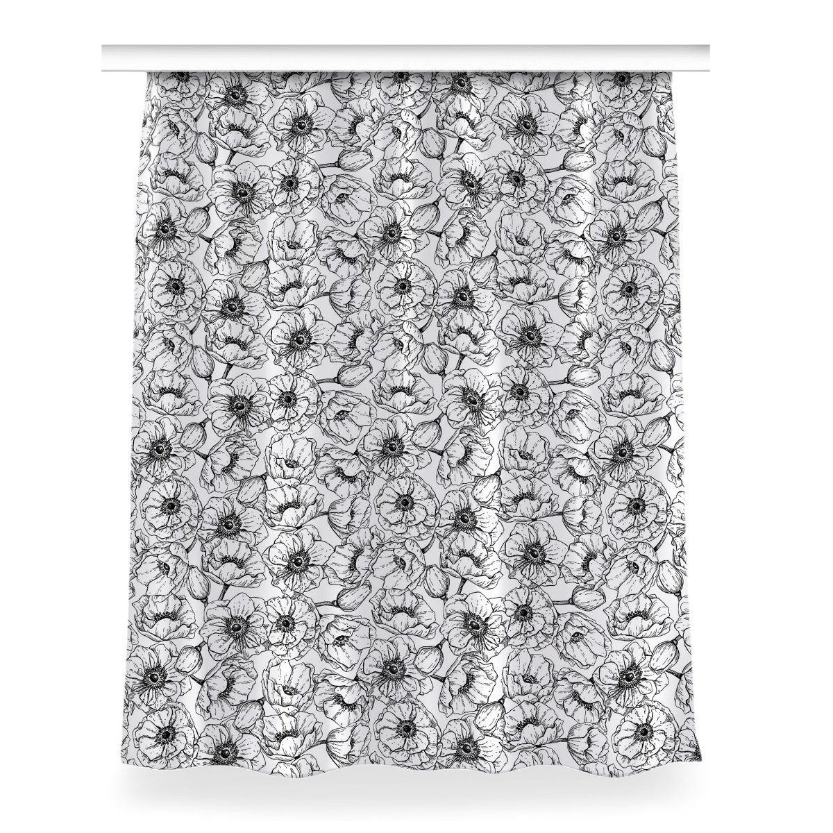 Gotowa zasłona na kółka Motyw kwiatowy 150x200 cm, Fabricsy