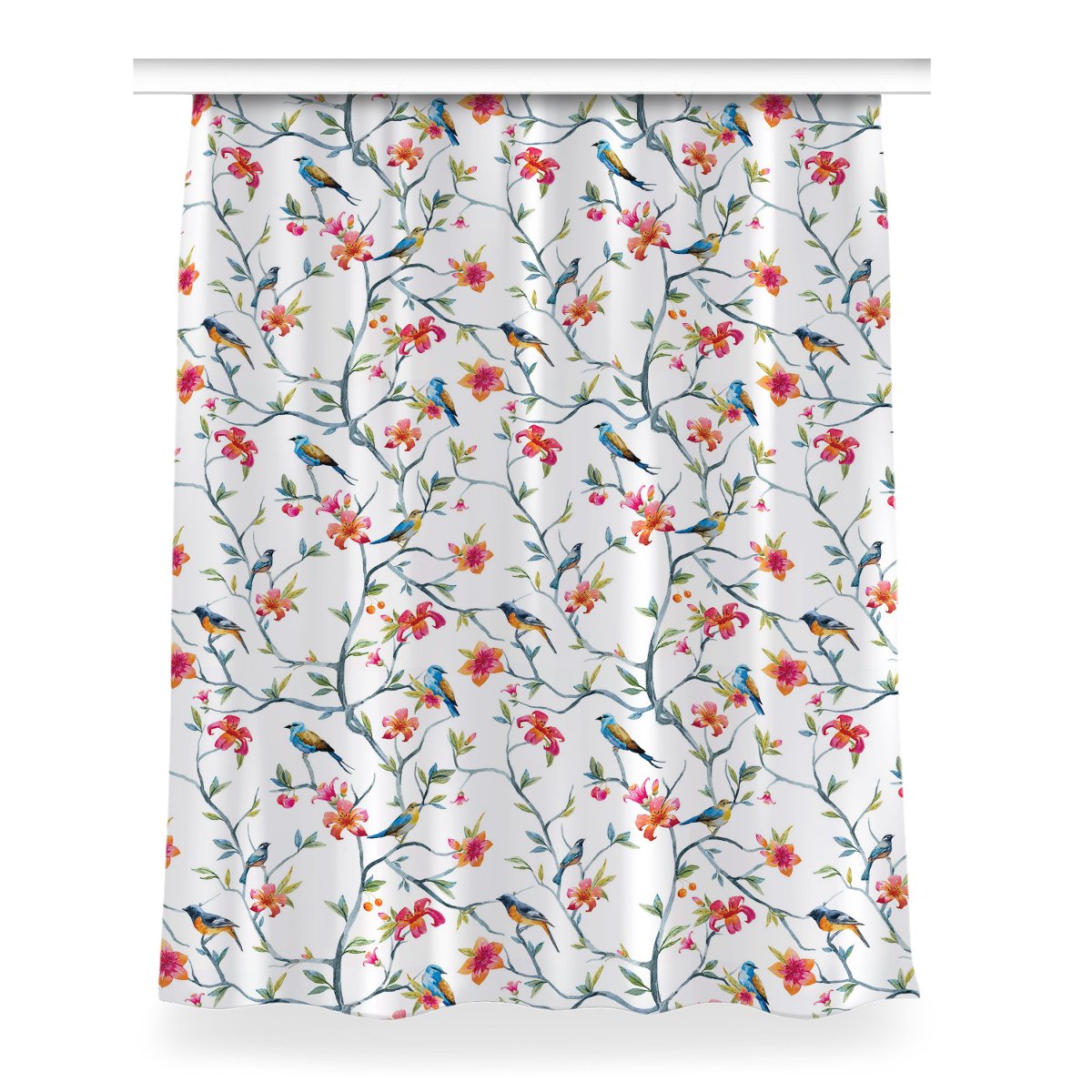 Gotowa zasłona z nadrukiem Kwiaty wzór 150x200 cm, Fabricsy