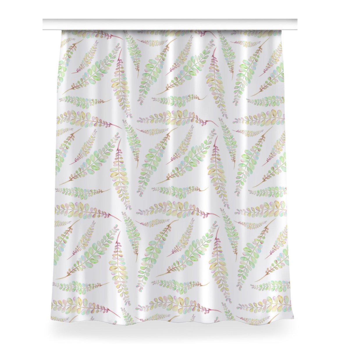 Klasyczna zasłona kolory Liście Akwarele 150x200, Fabricsy