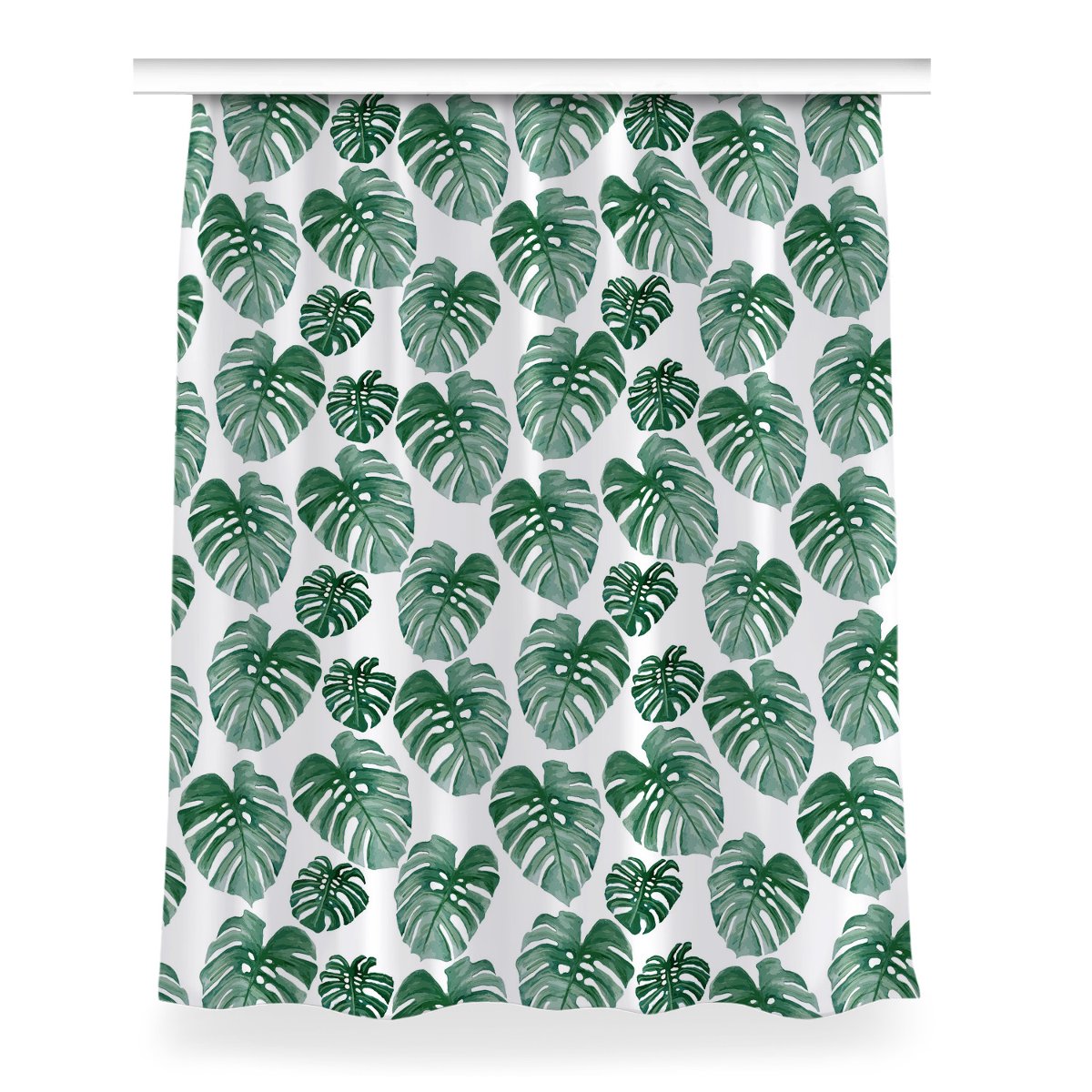 Gotowa zasłona z grafiką Monstera liście 150x200, Fabricsy