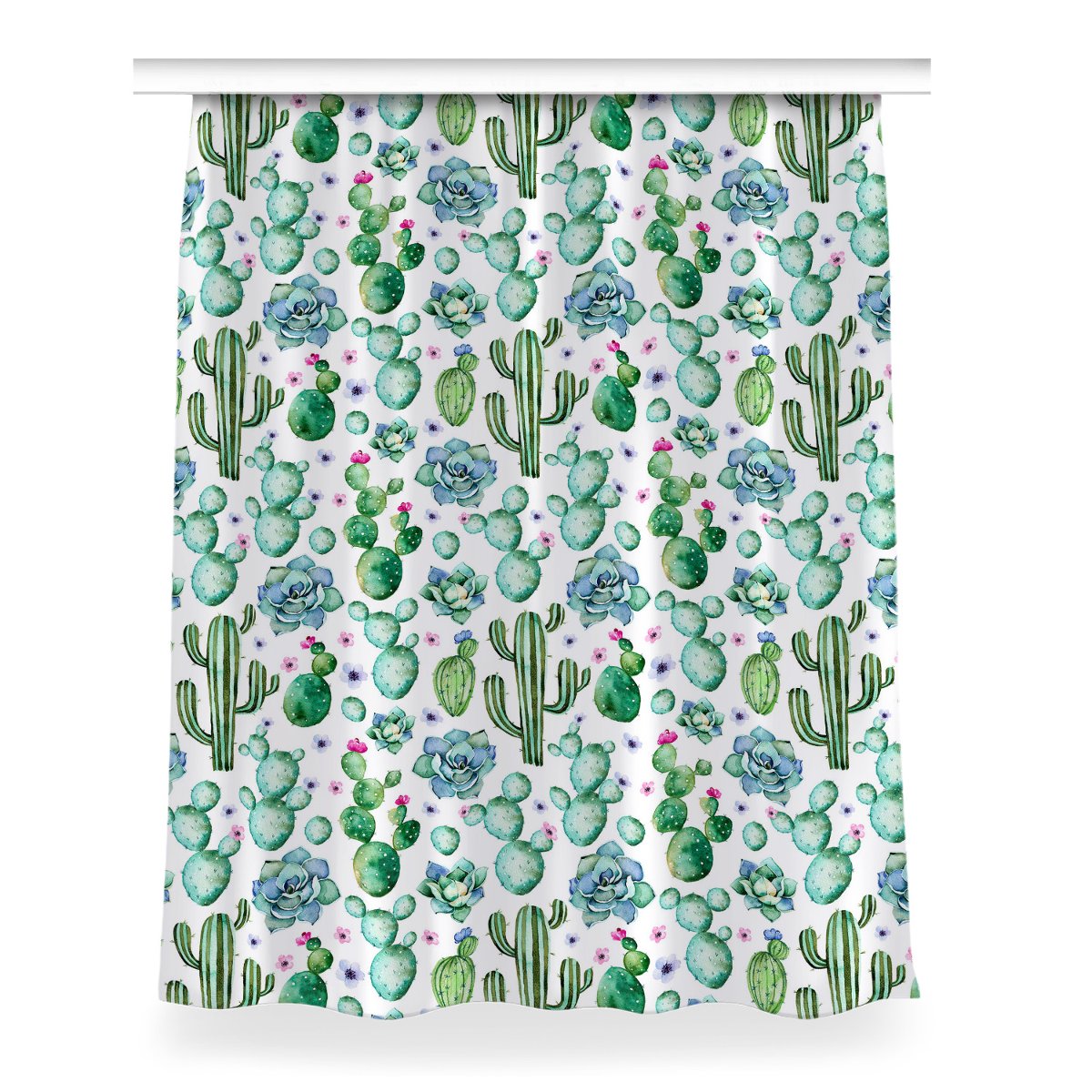Gotowa zasłona na kółka Kaktus do sypialni 150x200, Fabricsy