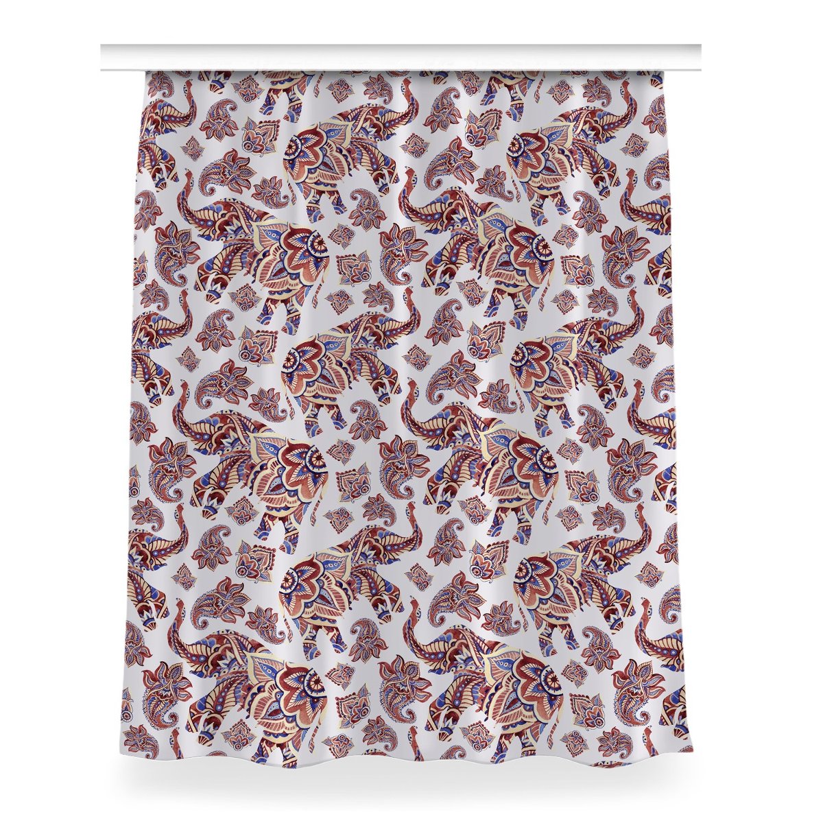 Gotowa zasłona na kółka Paisley Słoń dekor 150x200, Fabricsy