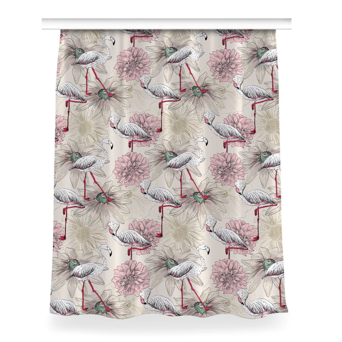 Gotowa zasłona z nadrukiem Różowy flaming 150x200, Fabricsy