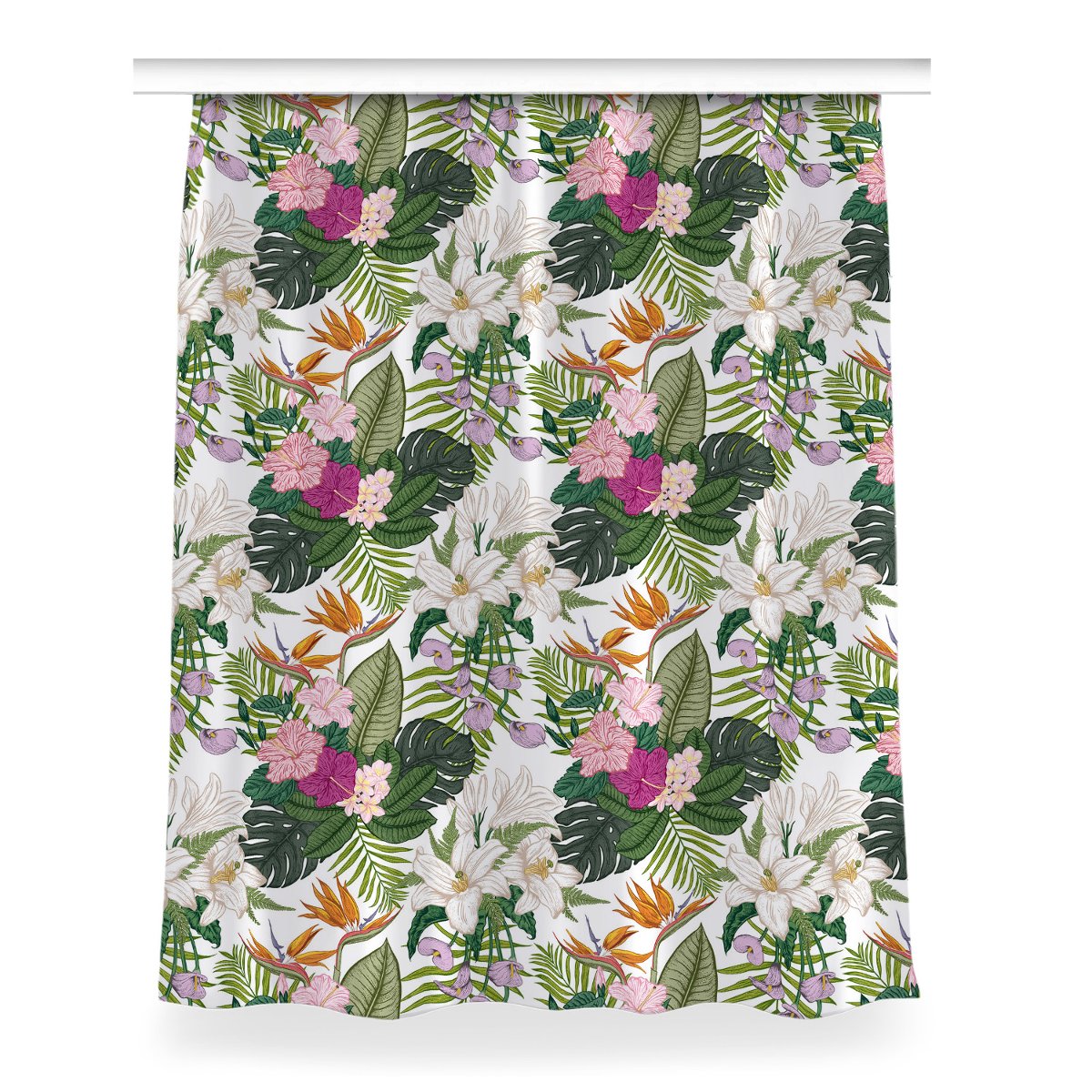 Klasyczna zasłona kolory Egzotyczne kwiaty 150x200, Fabricsy