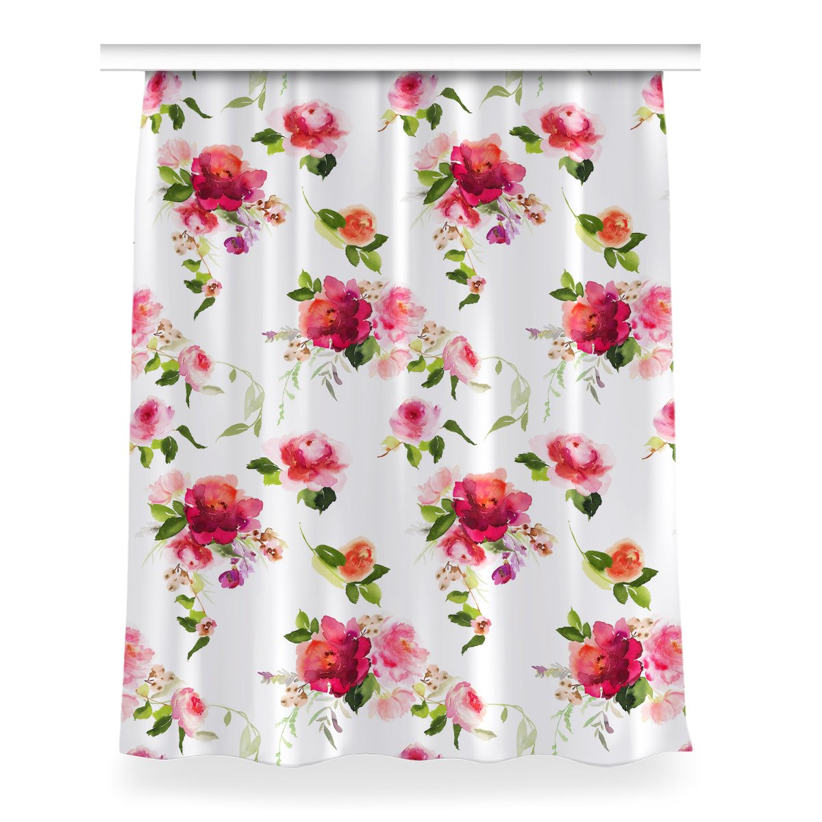 Zasłona z grafiką gotowa Wiosenne kwiaty 150x200, Fabricsy