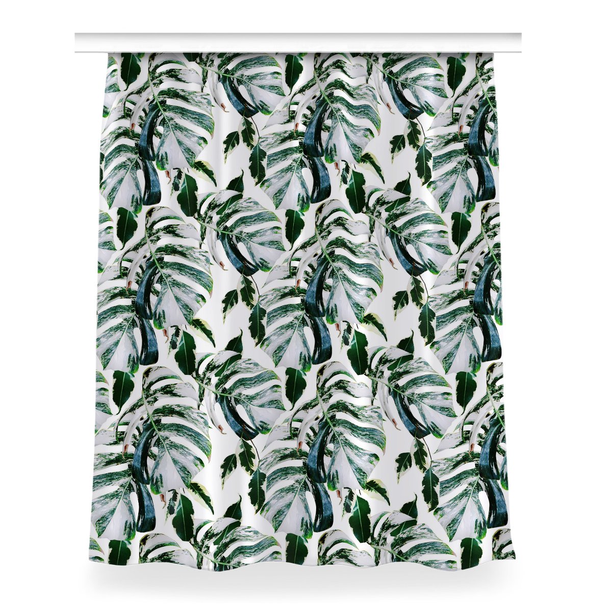 Gotowa zasłona na kółka Liście palmy wzór 150x200, Fabricsy