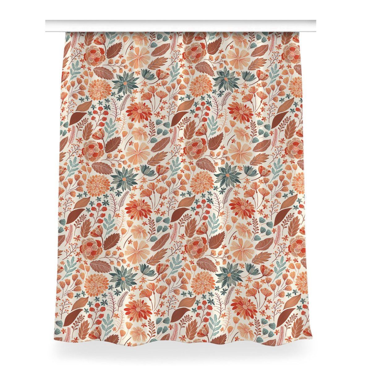 Gotowa zasłona na kółka Artystyczne Kwiaty 150x200, Fabricsy