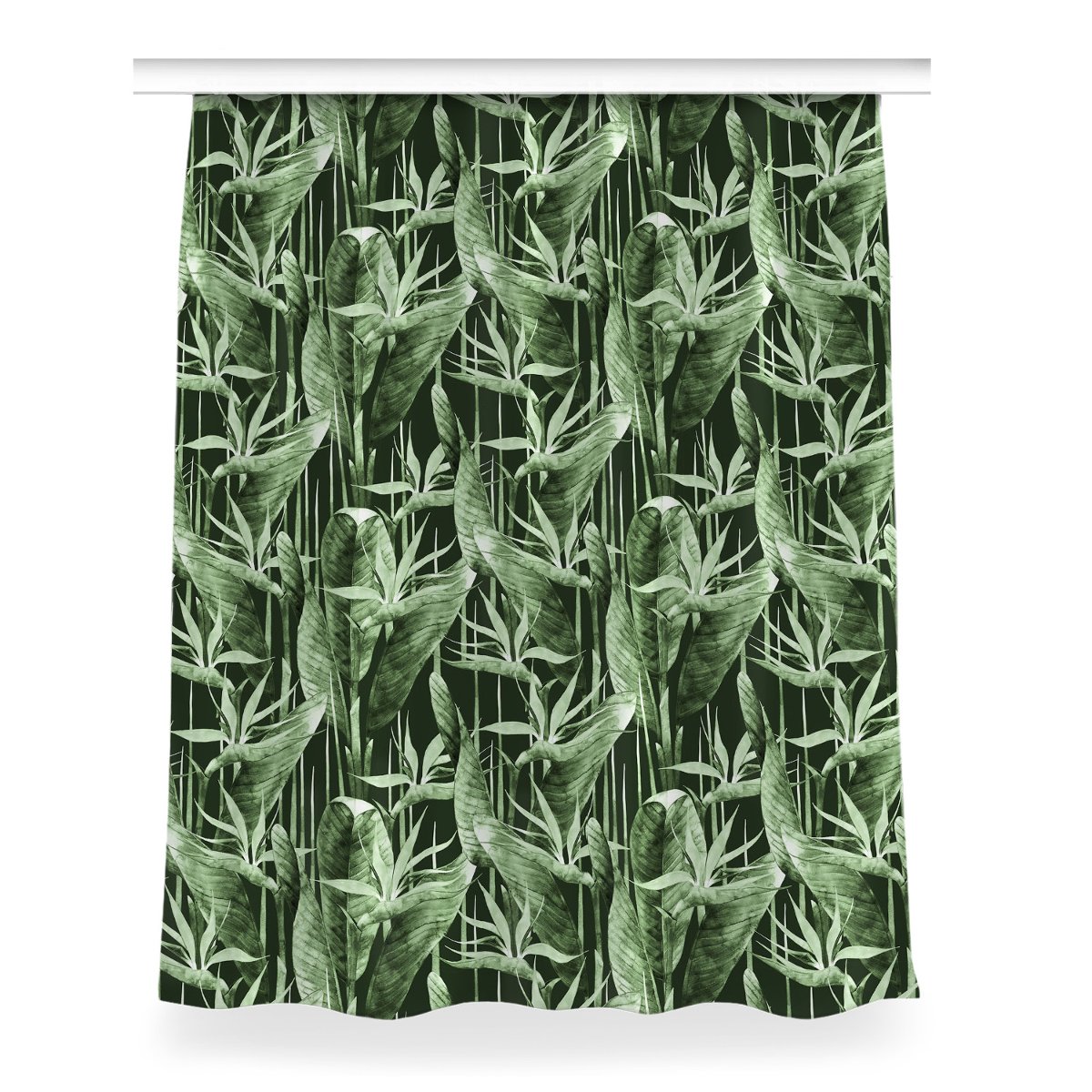 Kolorowa zasłona z nadrukiem Ciemne liście 150x200, Fabricsy