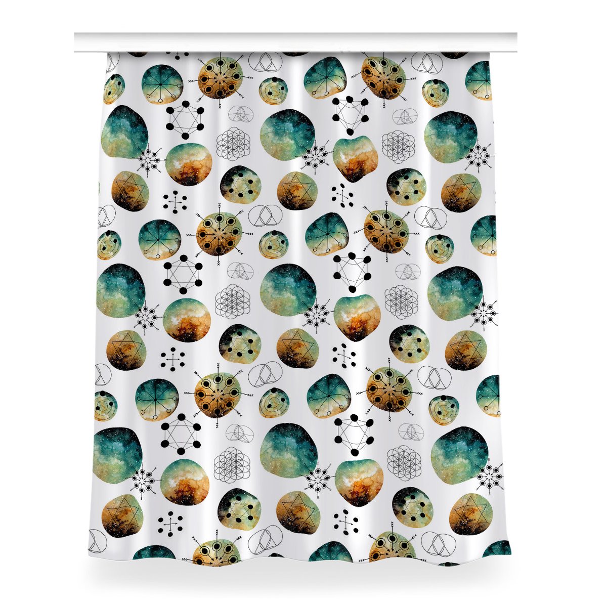 Gotowa zasłona na kółka Galaktyczny wzór 150x200, Fabricsy