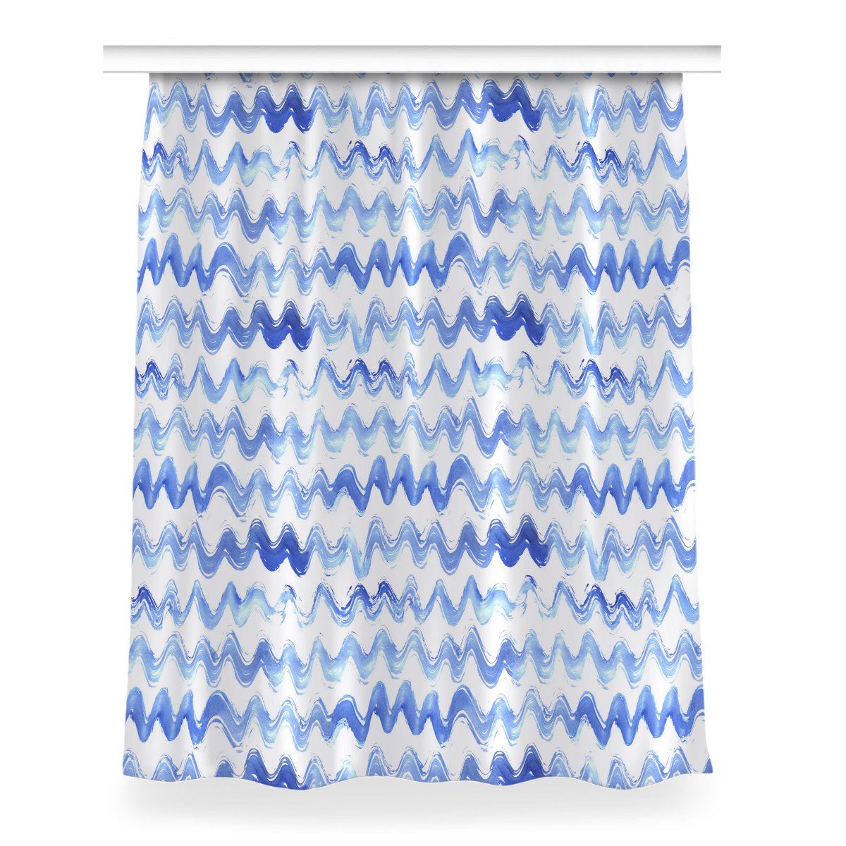 Gotowa zasłona na kółka Fale akwarele wzór 150x200, Fabricsy