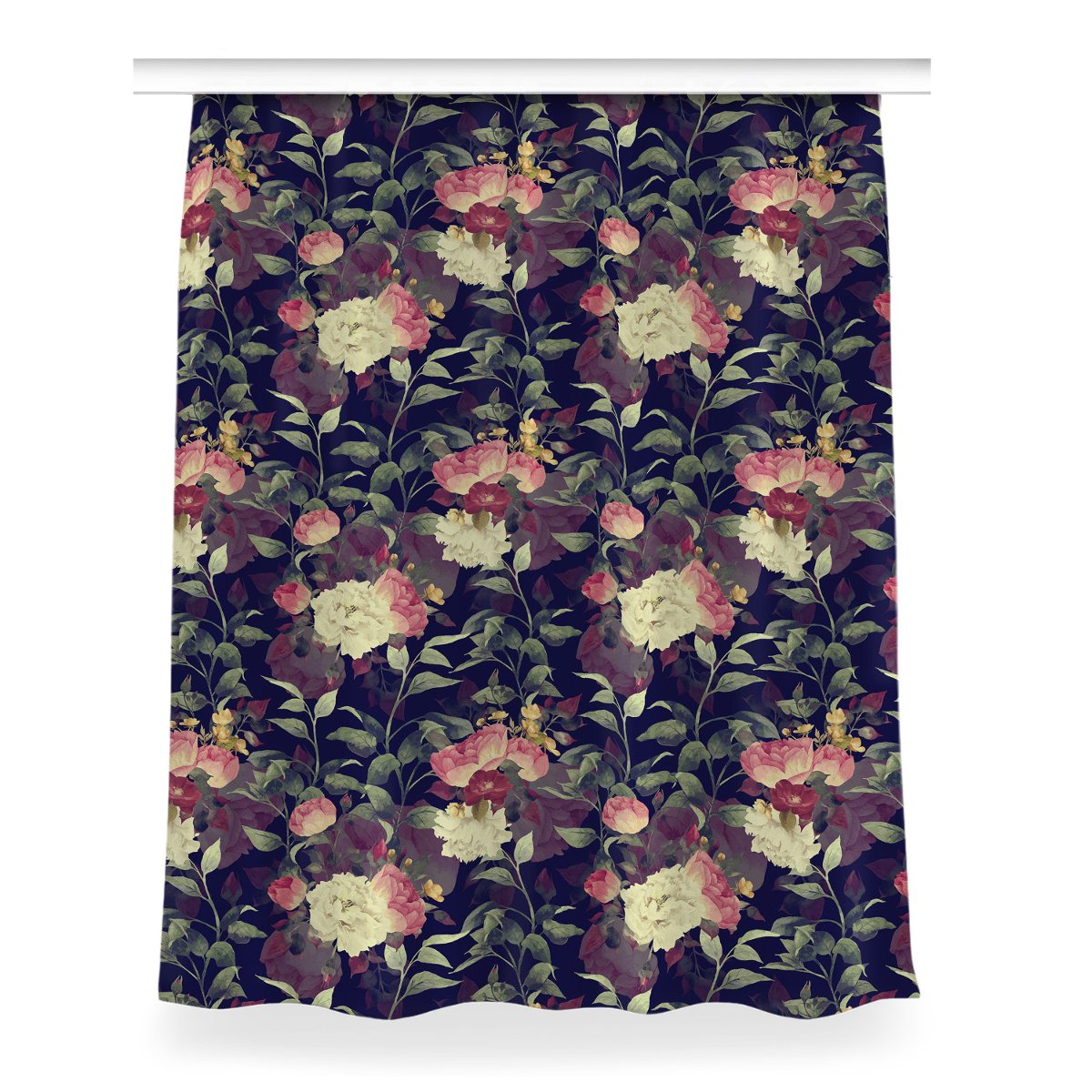 Gotowa zasłona na kółka Vintage kwiaty 150x200 cm, Fabricsy