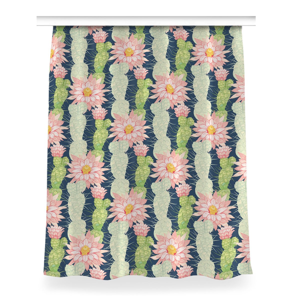 Gotowa zasłona z nadrukiem Kwiaty kaktusa 150x200, Fabricsy