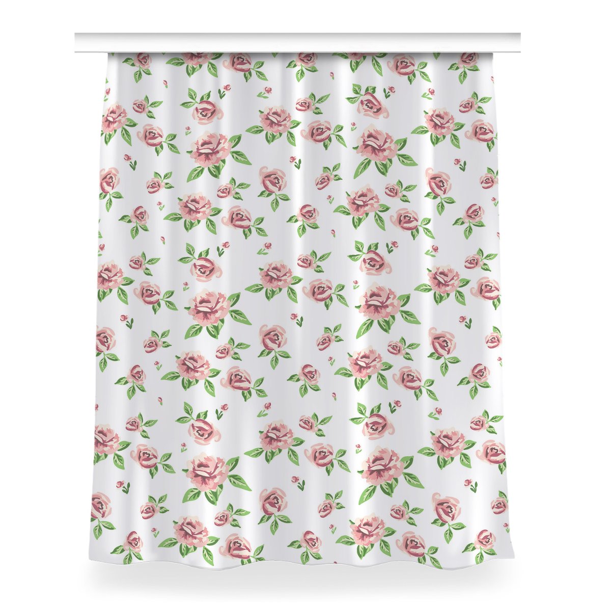 Gotowa zasłona z grafiką Pastelowe kwiaty 150x200, Fabricsy