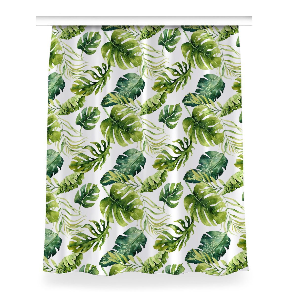 Zasłona z grafiką kolory Egzotyczne liście 150x200, Fabricsy