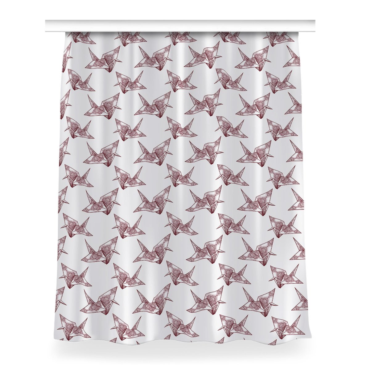 Gotowa zasłona z grafiką Ptaki origami 150x200 cm, Fabricsy
