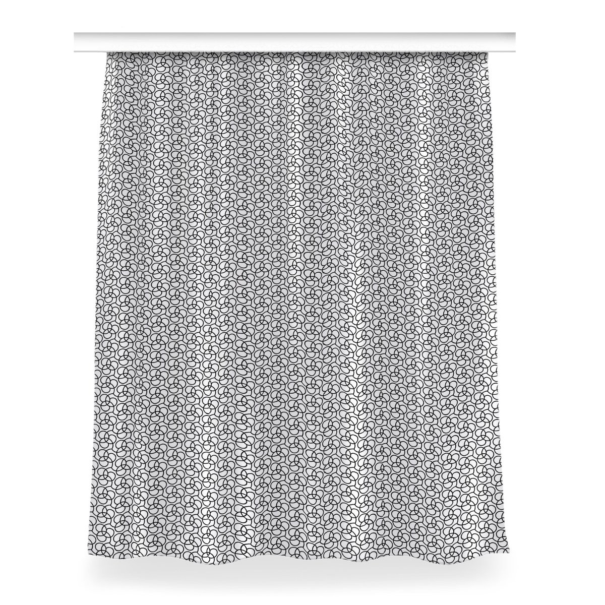 Gotowa zasłona na kółka Kółka czarno białe 150x200, Fabricsy