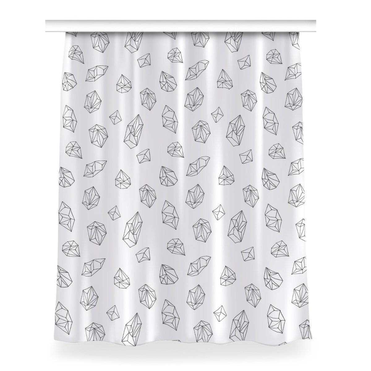 Gotowa zasłona na kółka Bryły przestrzenne 150x200, Fabricsy