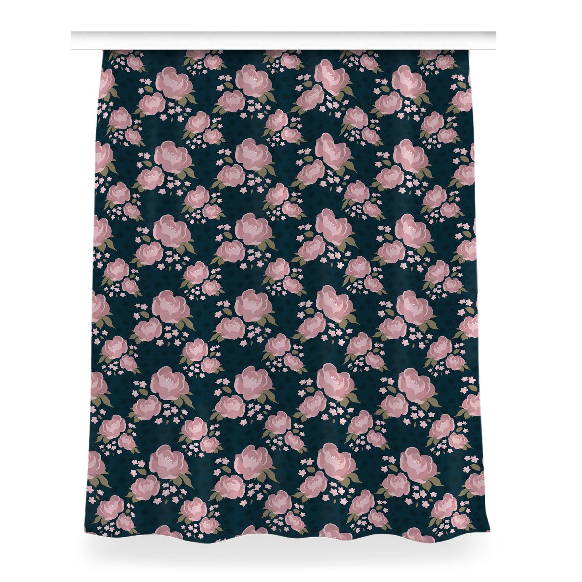 Zasłona z nadrukiem gotowa Różowe kwiaty 150x200, Fabricsy