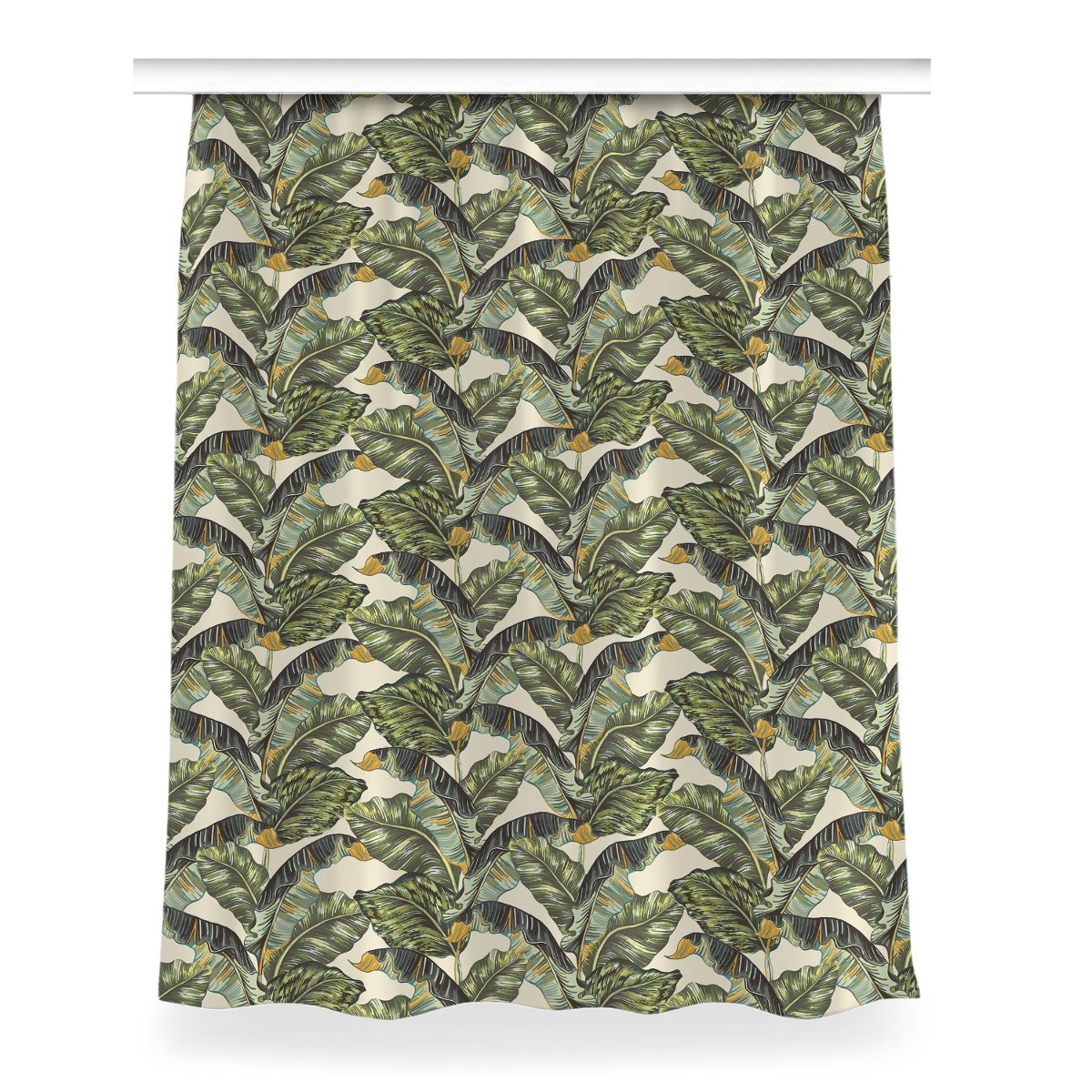 Zasłona z grafiką kolory Tropikalne liście 150x200, Fabricsy