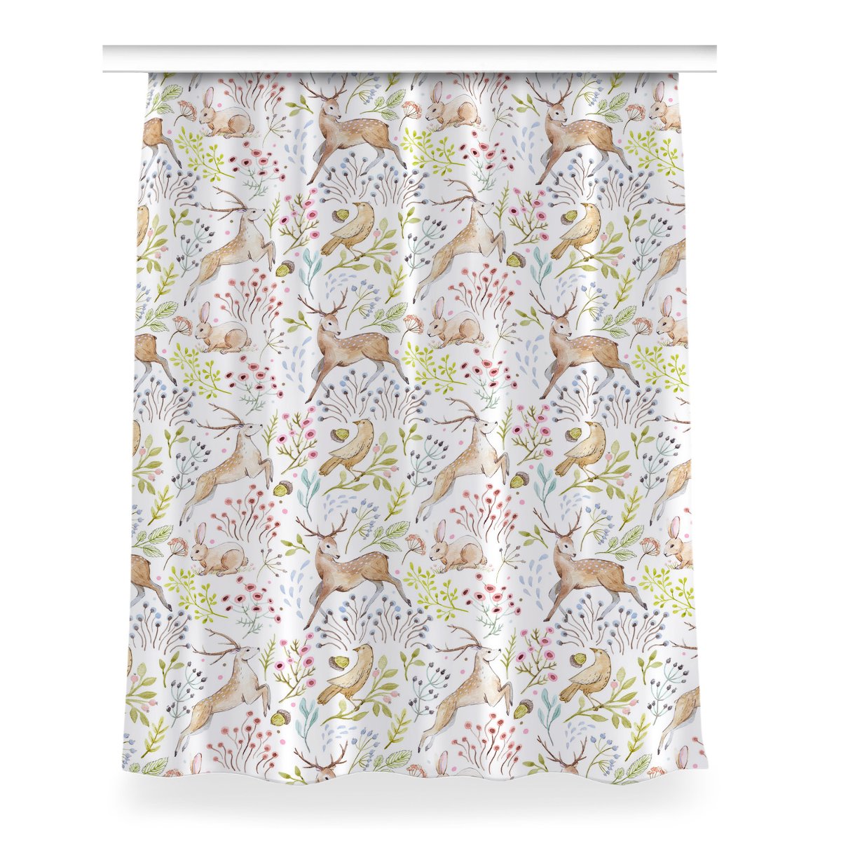 Gotowa zasłona z nadrukiem Leśne zwierzęta 150x200, Fabricsy