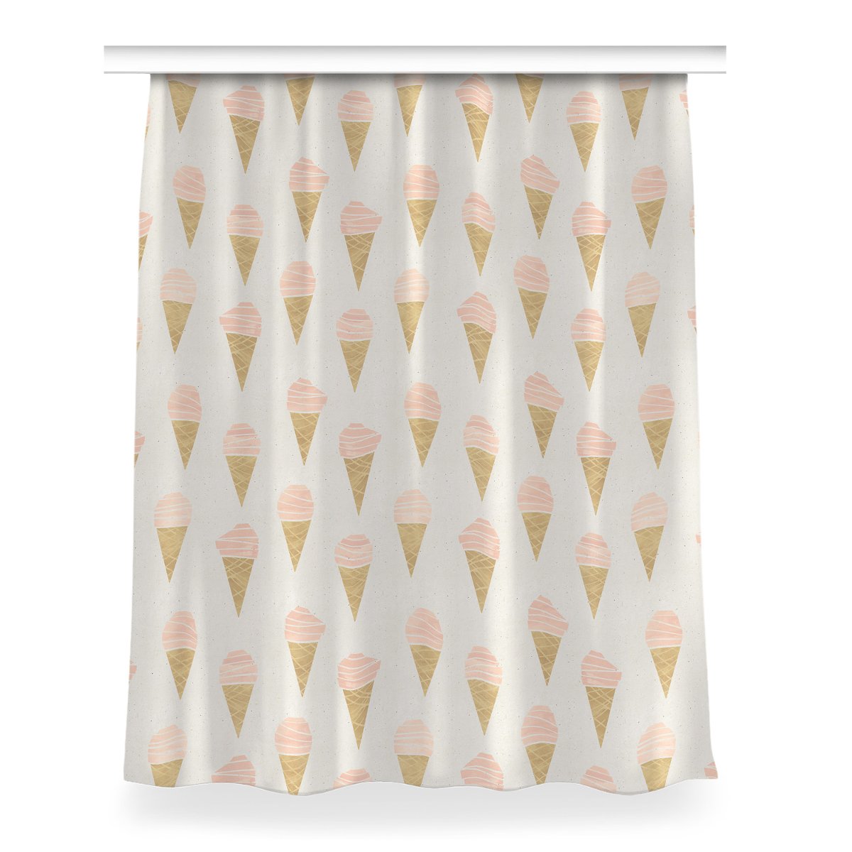 Gotowa zasłona na kółka Różowe lody wzór 150x200, Fabricsy