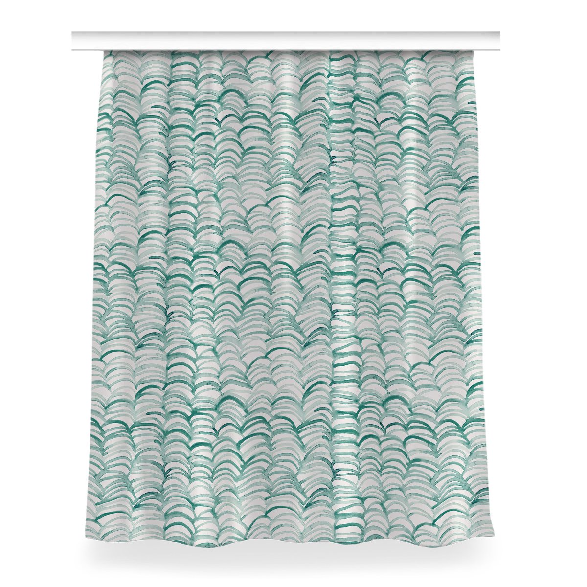 Klasyczna zasłona z nadrukiem Rybia łuska 150x200, Fabricsy