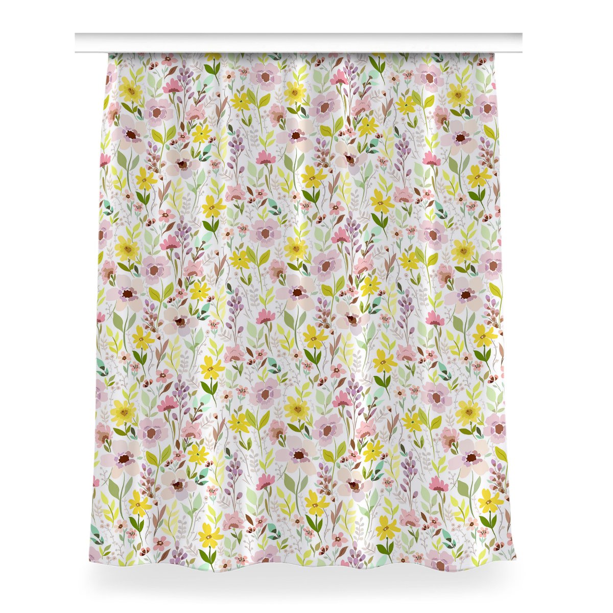 Gotowa zasłona z nadrukiem Kolorowe kwiaty 150x200, Fabricsy