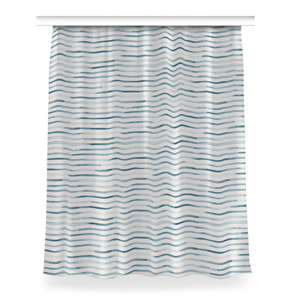 Gotowa zasłona na kółka Niebieskie linie 150x200, Fabricsy