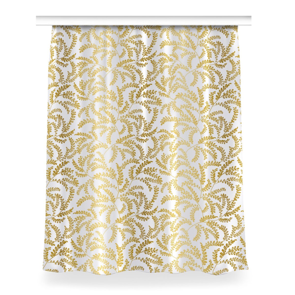 Kolorowa zasłona z nadrukiem Złote liście 150x200, Fabricsy