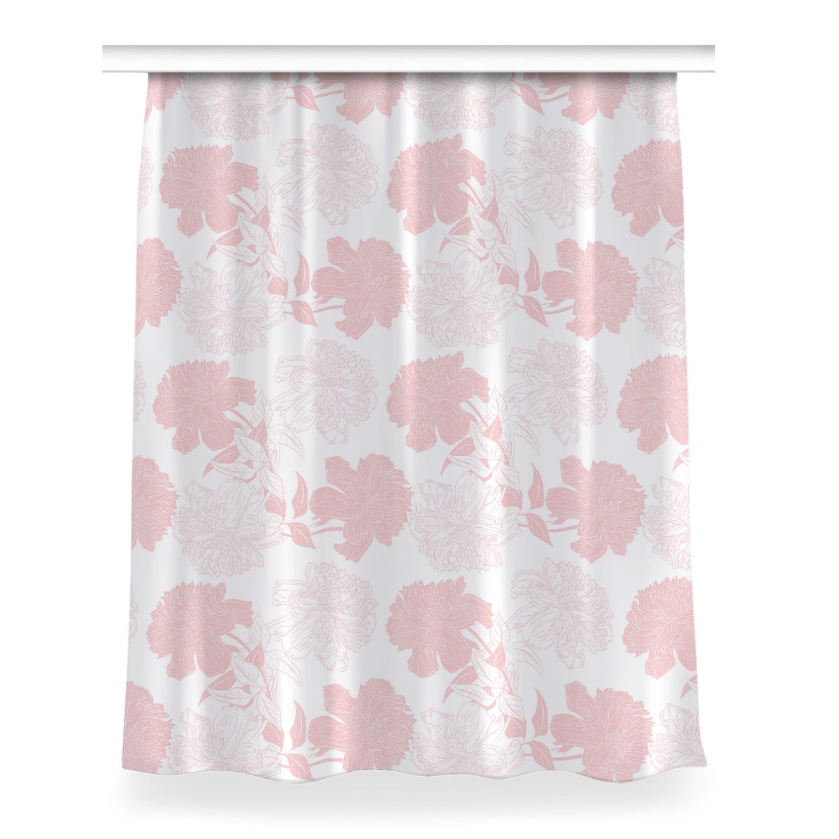 Zasłona z nadrukiem gotowa Różowe kwiaty 150x200, Fabricsy