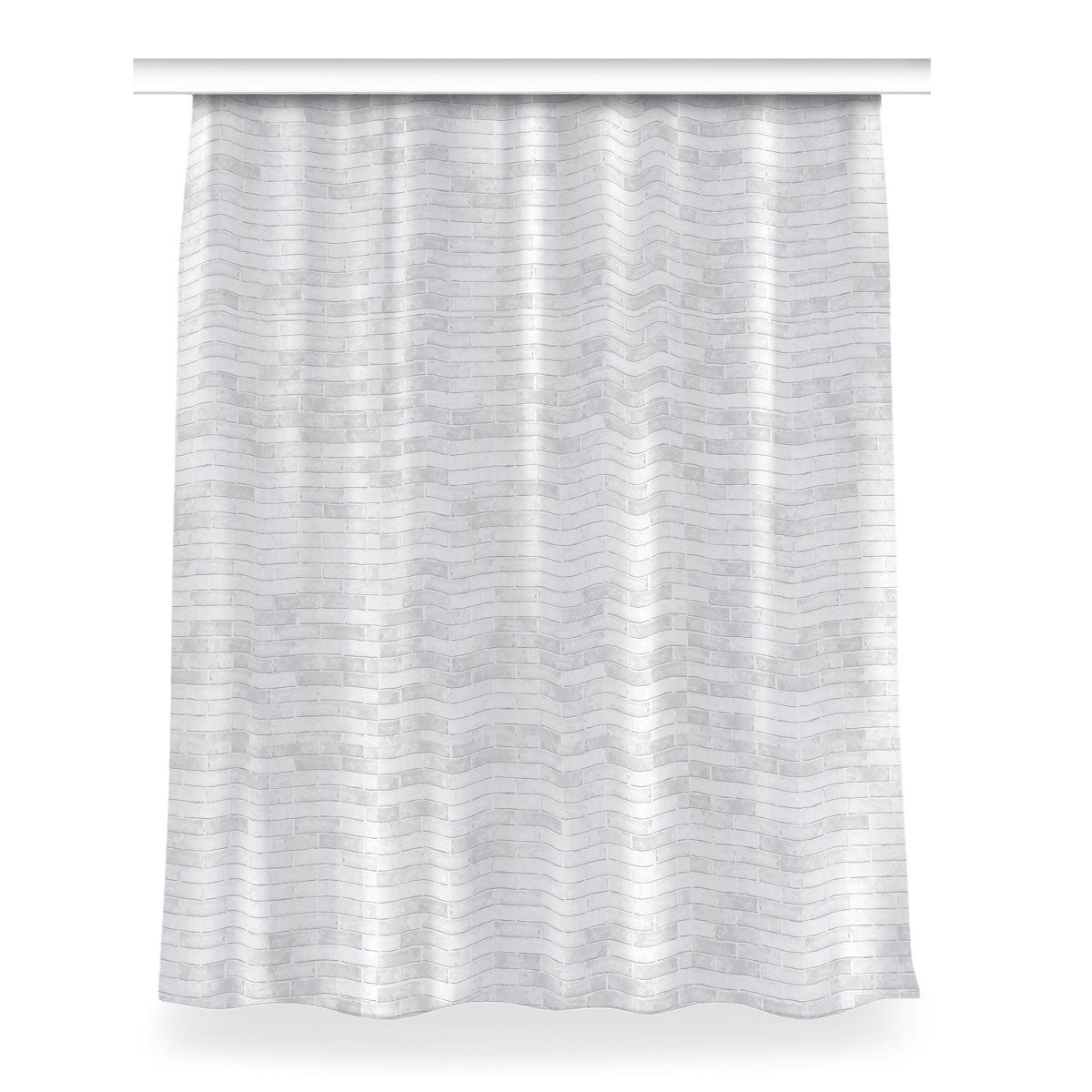 Kolorowa zasłona z nadrukiem Biała cegła 150x200, Fabricsy