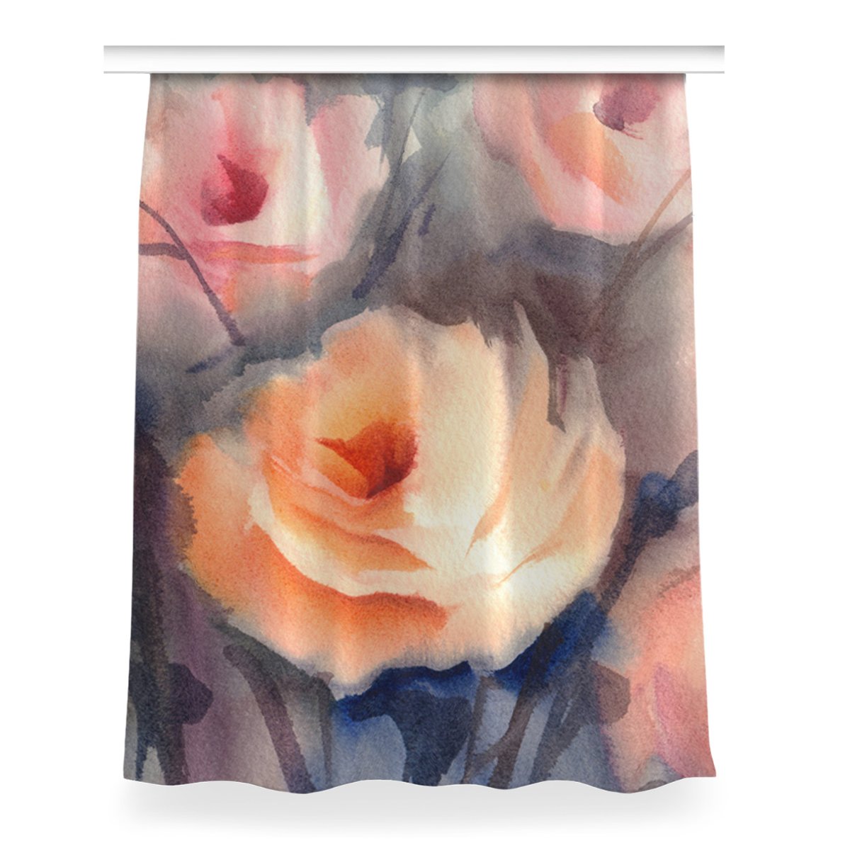 Klasyczna zasłona kolory Pomarańczowy róże 150x200, Fabricsy