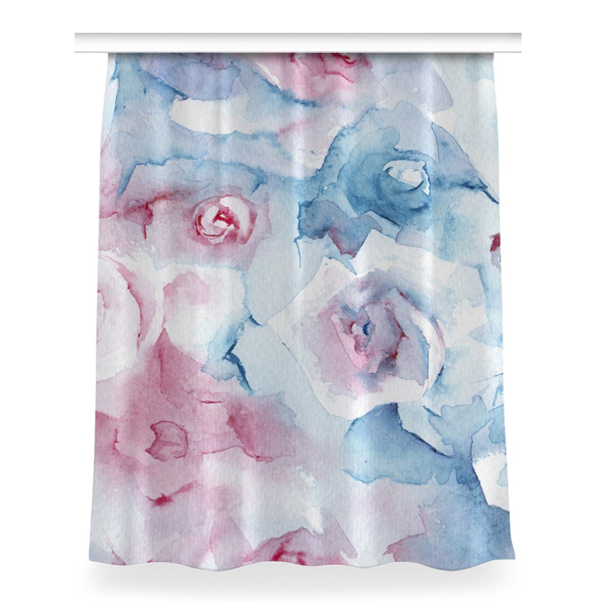 Zasłona z grafiką gotowa Pastelowe Kwiaty 150x200, Fabricsy