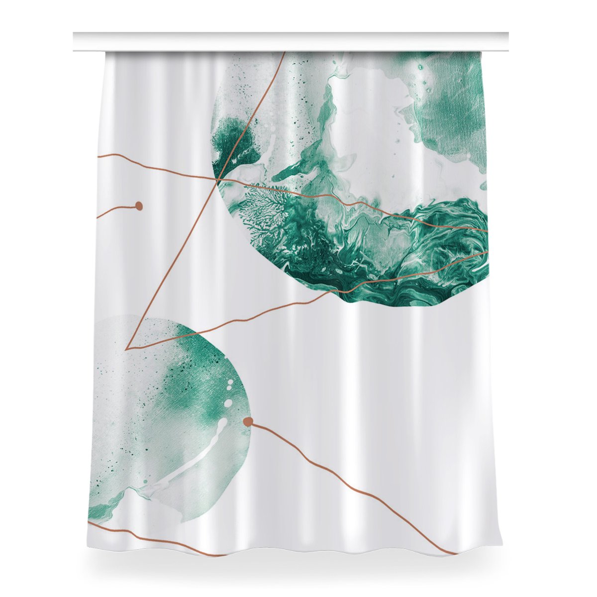 Gotowa zasłona na kółka Marmurowe księżyce 150x200, Fabricsy