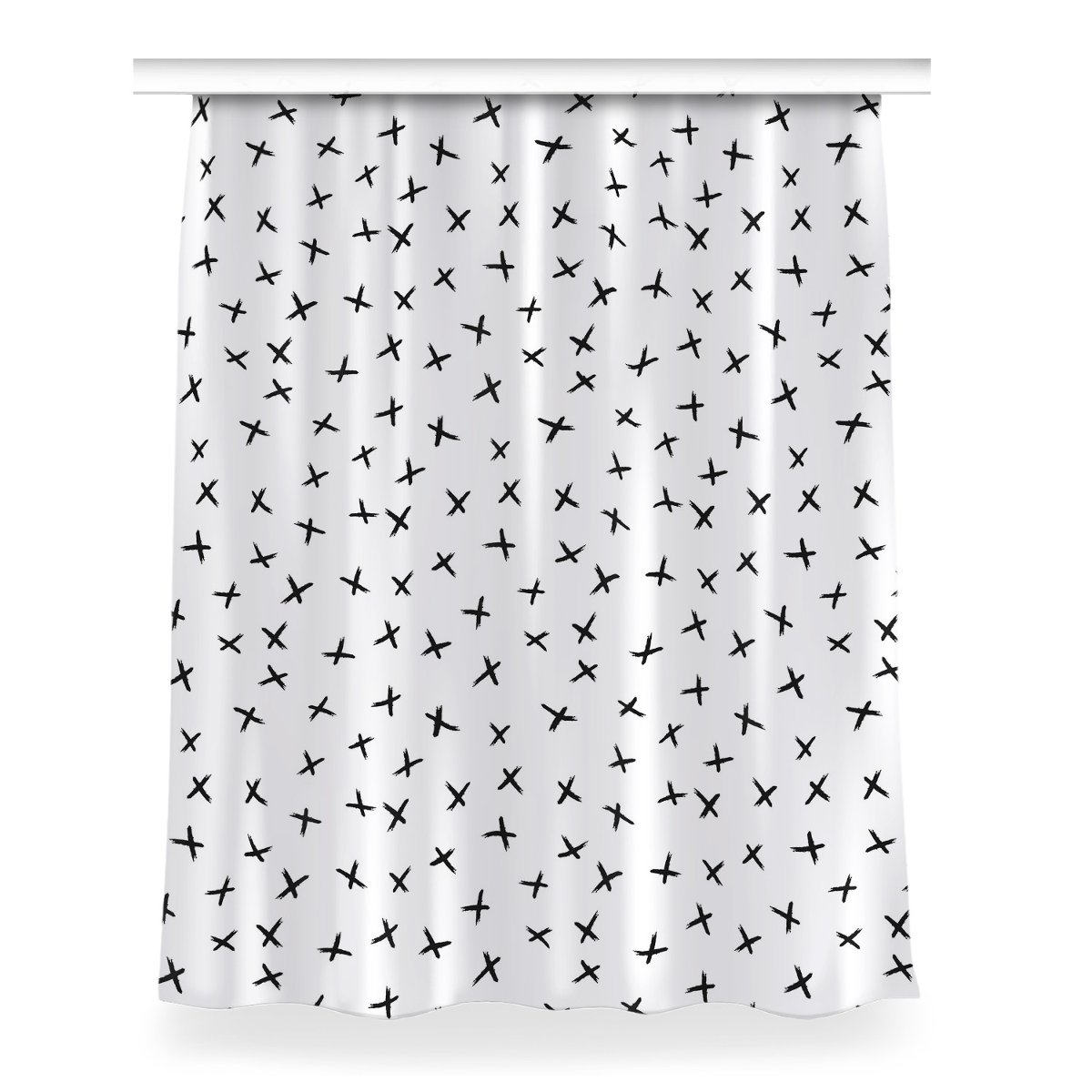 Gotowa zasłona na kółka Rysowane krzyżyki 150x200, Fabricsy