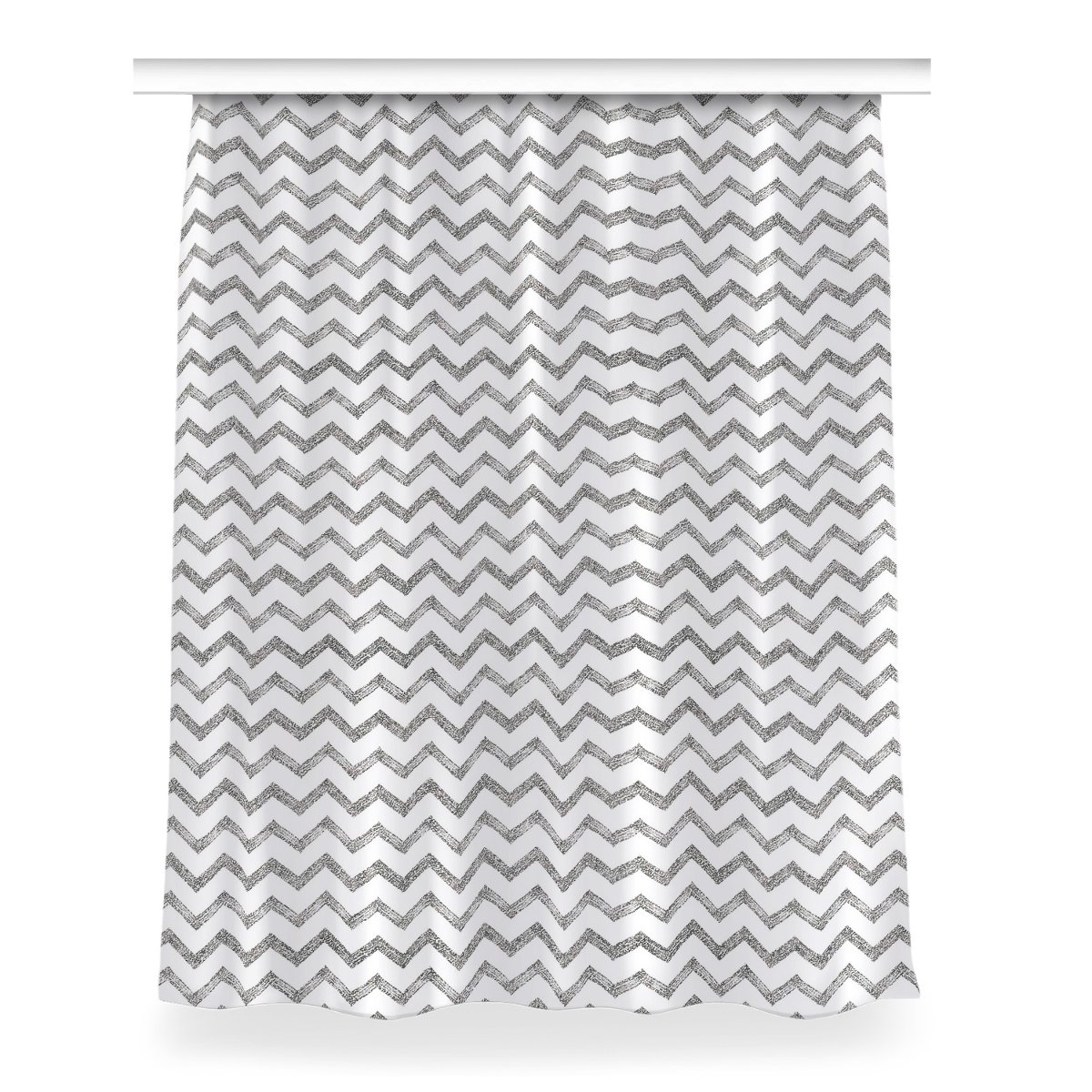 Gotowa zasłona z grafiką Srebrne zygzaki 150x200, Fabricsy