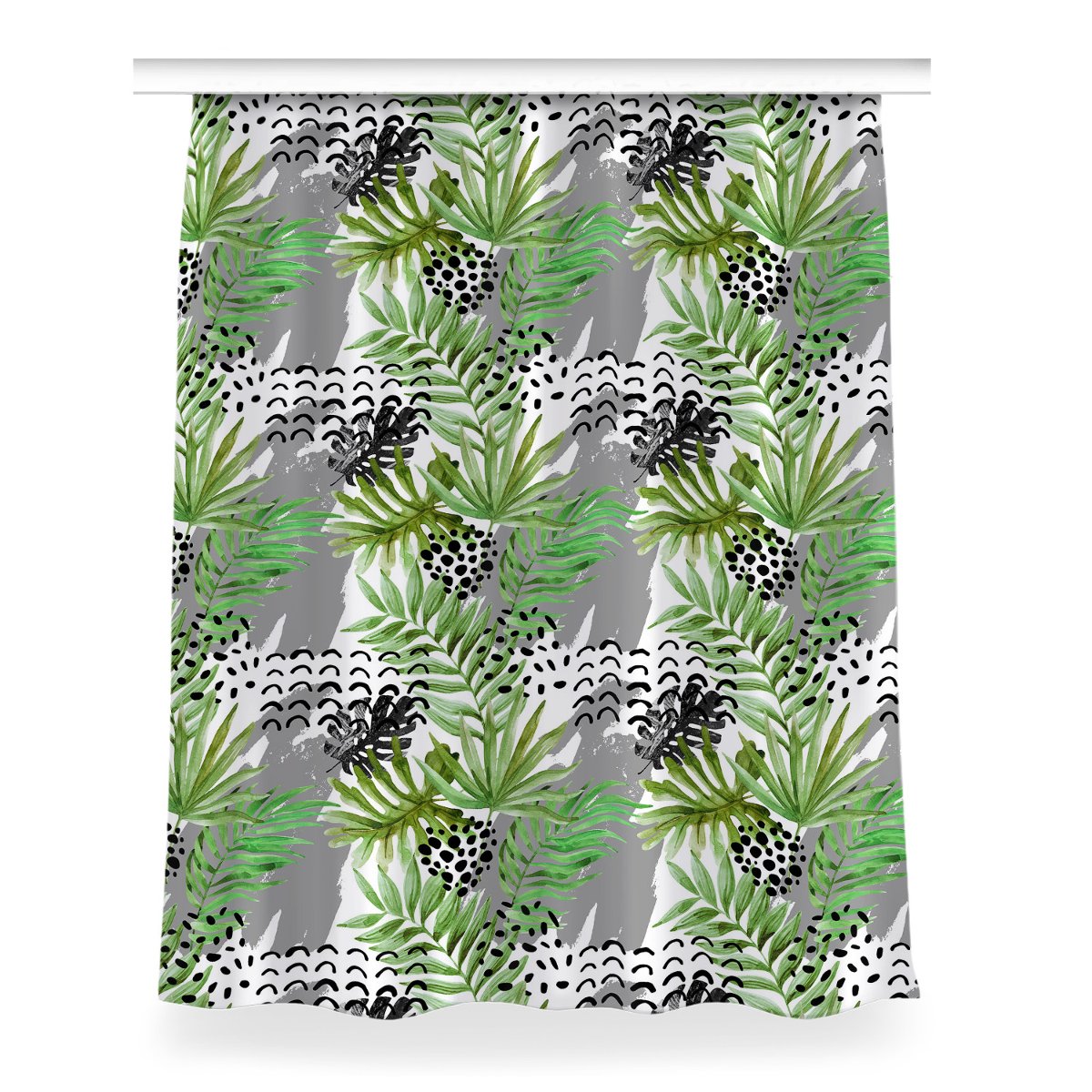 Gotowa zasłona na kółka Tropikalne liście 150x200, Fabricsy