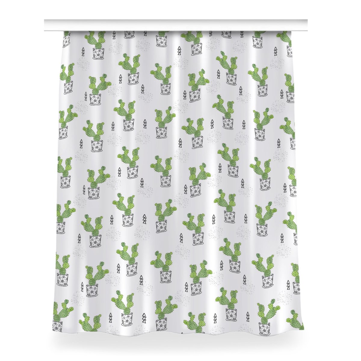 Gotowa zasłona z grafiką Zielone kaktusy 150x200, Fabricsy