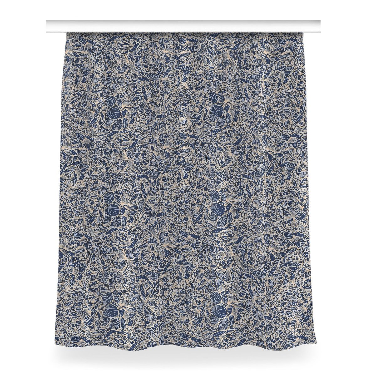 Gotowa zasłona Niebieski kwiat do pokoju 150x200, Fabricsy
