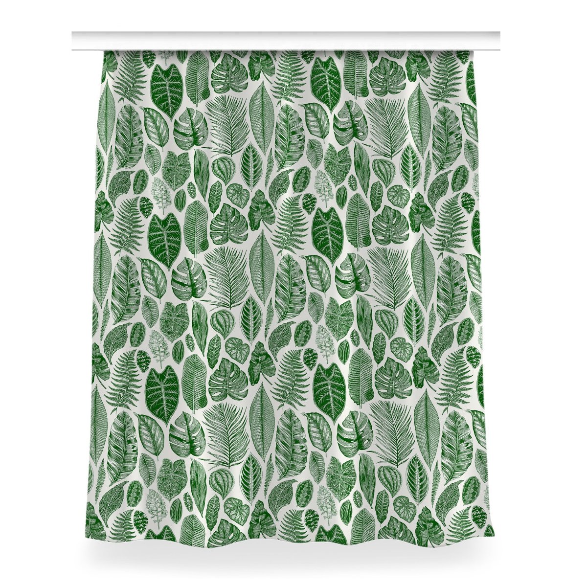 Gotowa zasłona na kółka Palmowe liście 150x200 cm, Fabricsy