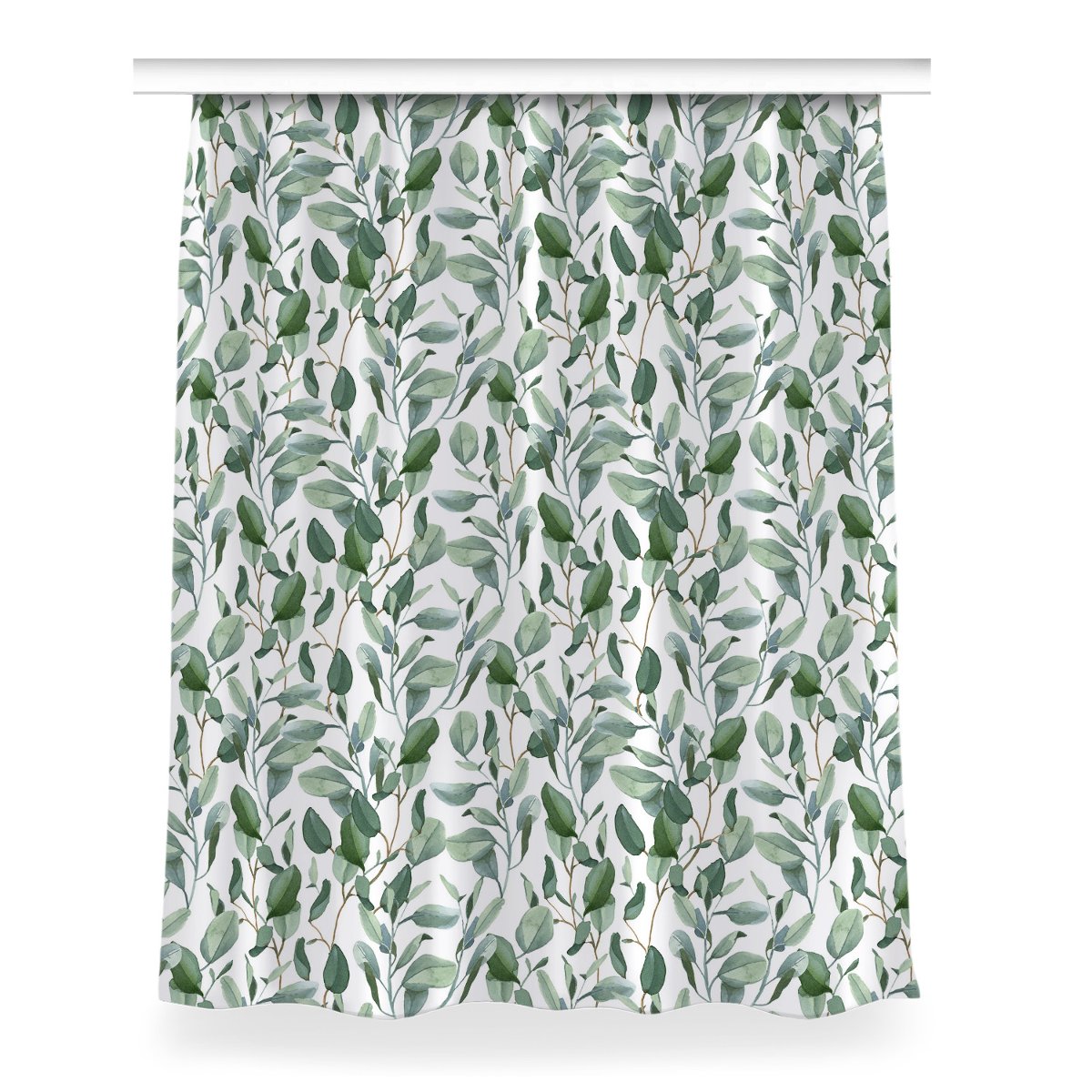 Gotowa zasłona na kółka Liście eukaliptusa 150x200, Fabricsy