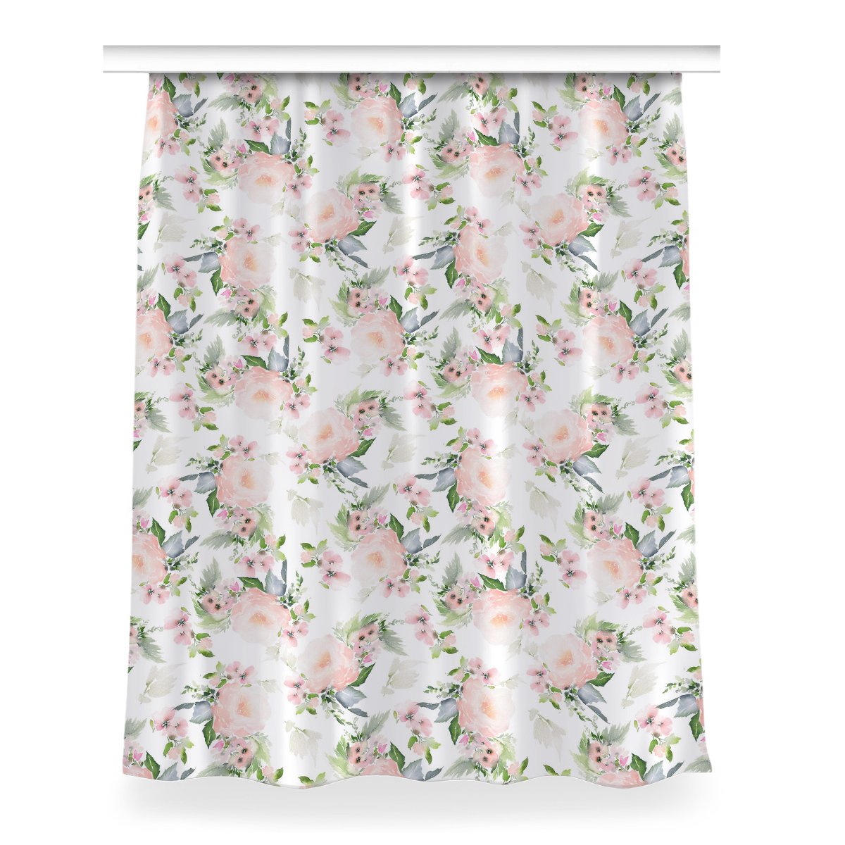 Gotowa zasłona dekor Kwiaty pastelowe wzór 150x200, Fabricsy